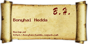 Bonyhai Hedda névjegykártya